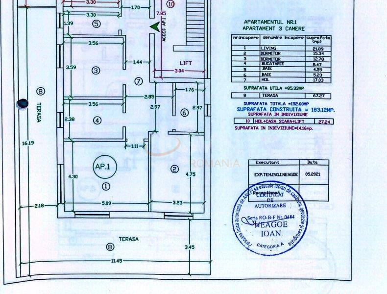 Apartament, 3 camere Bucuresti/Straulesti