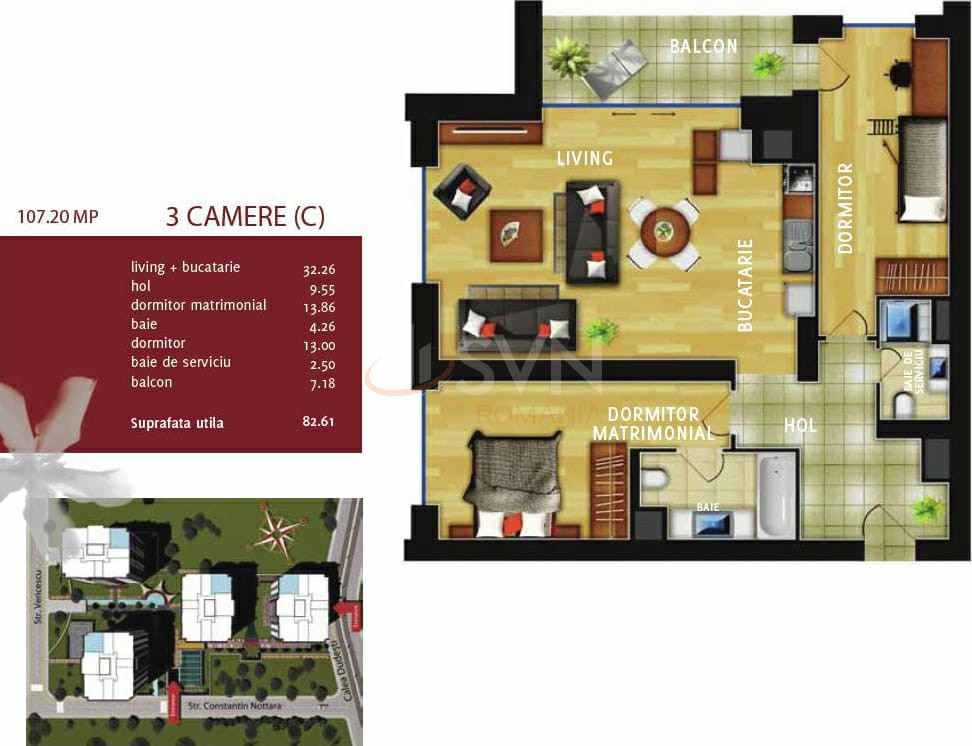 Apartament, 3 camere Bucuresti/Dudesti