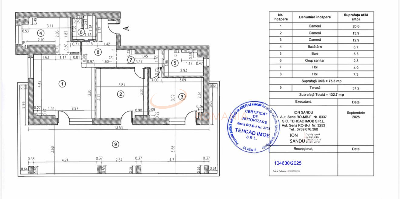 Apartament, 3 camere Bucuresti/Timpuri Noi
