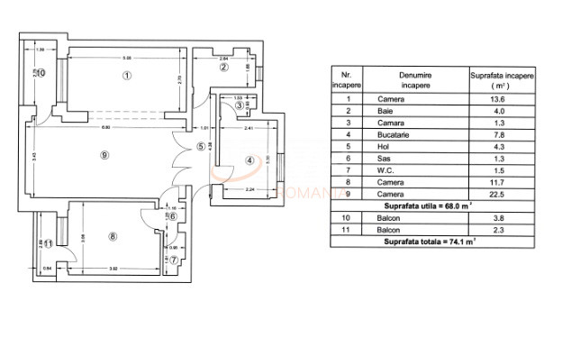 Apartament, 3 camere Bucuresti/Aviatiei