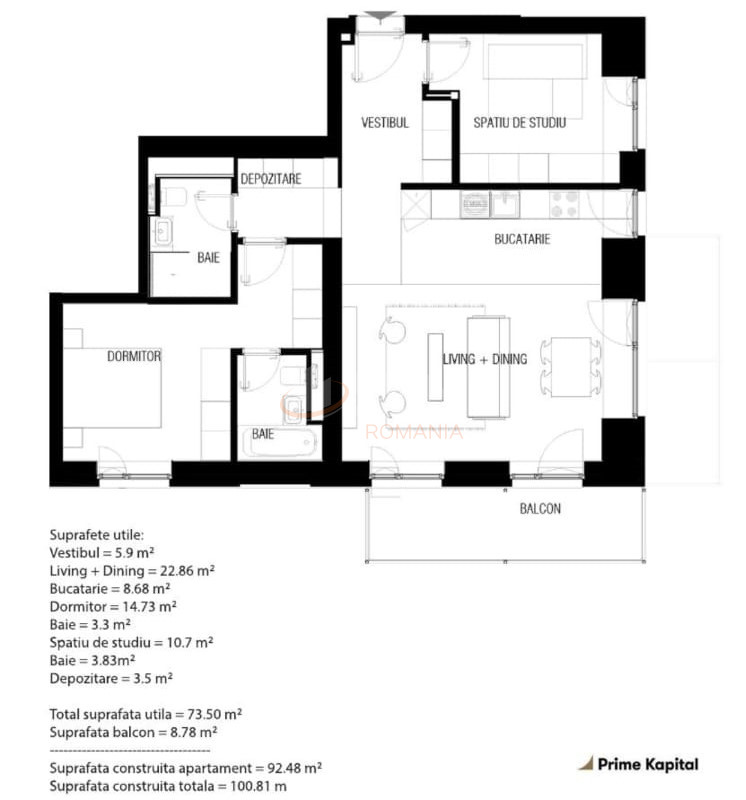 Apartament, 3 camere Bucuresti/Bucurestii Noi