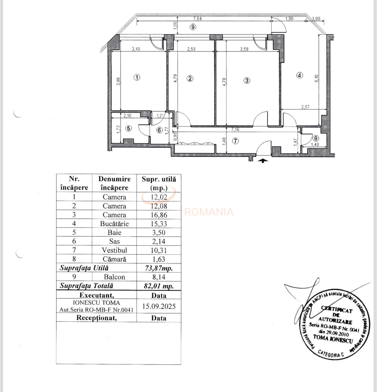 Apartament, 3 camere Bucuresti/1 Mai
