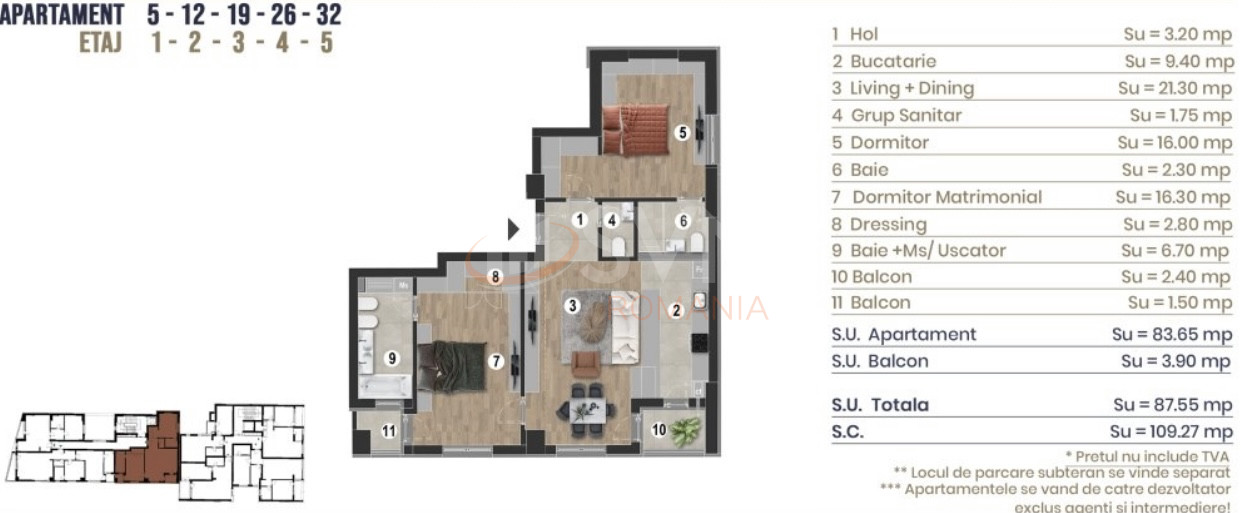 Apartament, 3 camere Bucuresti/13 Septembrie