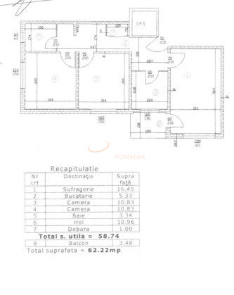 Apartament, 3 camere Bucuresti/Ozana