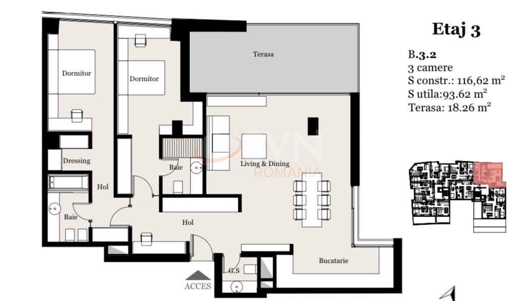 Apartament, 3 camere Bucuresti/Gradina Icoanei