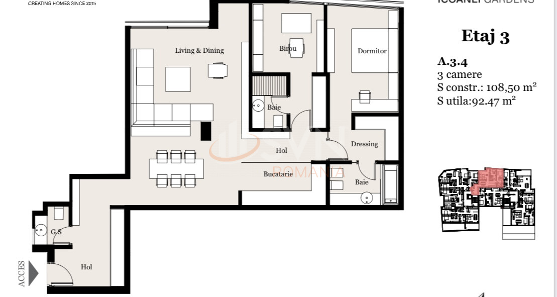 Apartament, 3 camere Bucuresti/Gradina Icoanei