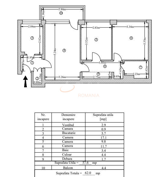 Apartament, 3 camere Bucuresti/Mihai Bravu (s2)