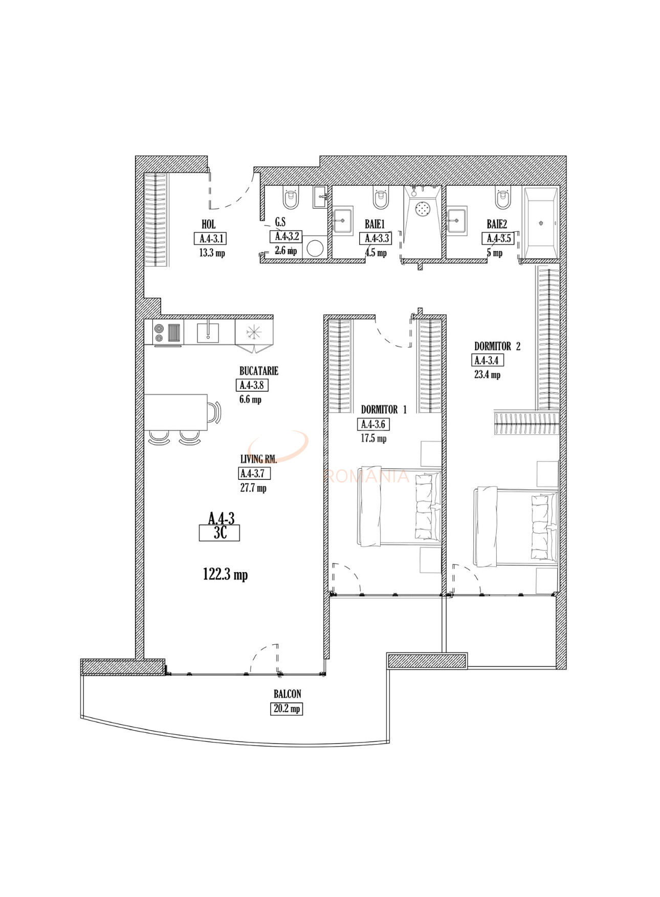 Apartament, 3 camere Bucuresti/Barbu Vacarescu