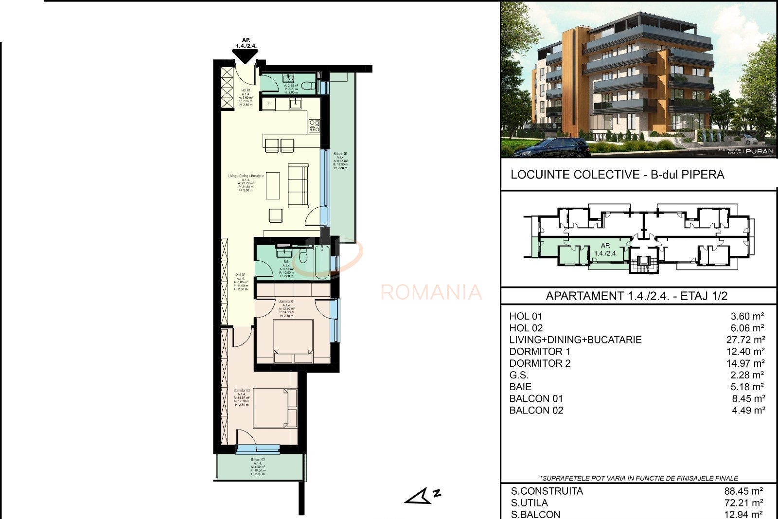 Apartament, 3 camere Bucuresti/Pipera