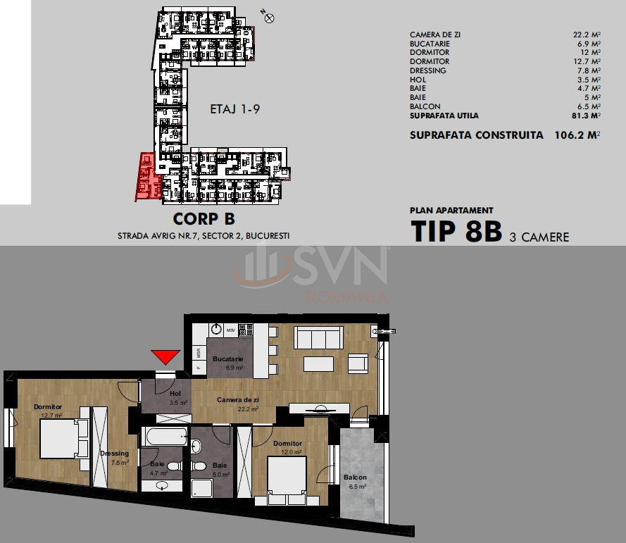 Apartament, 3 camere Bucuresti/Bucur Obor