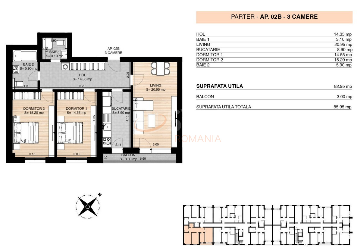 Apartament, 3 camere Bucuresti/Pipera