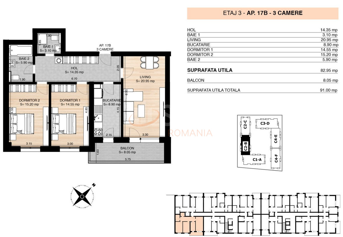 Apartament, 3 camere Bucuresti/Pipera