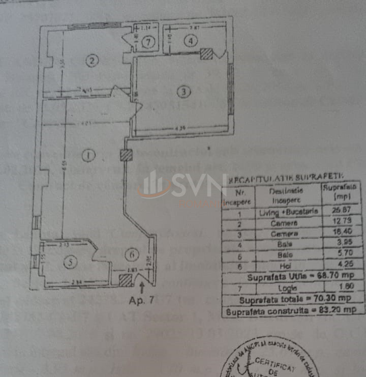 Apartament, 3 camere Bucuresti/Damaroaia