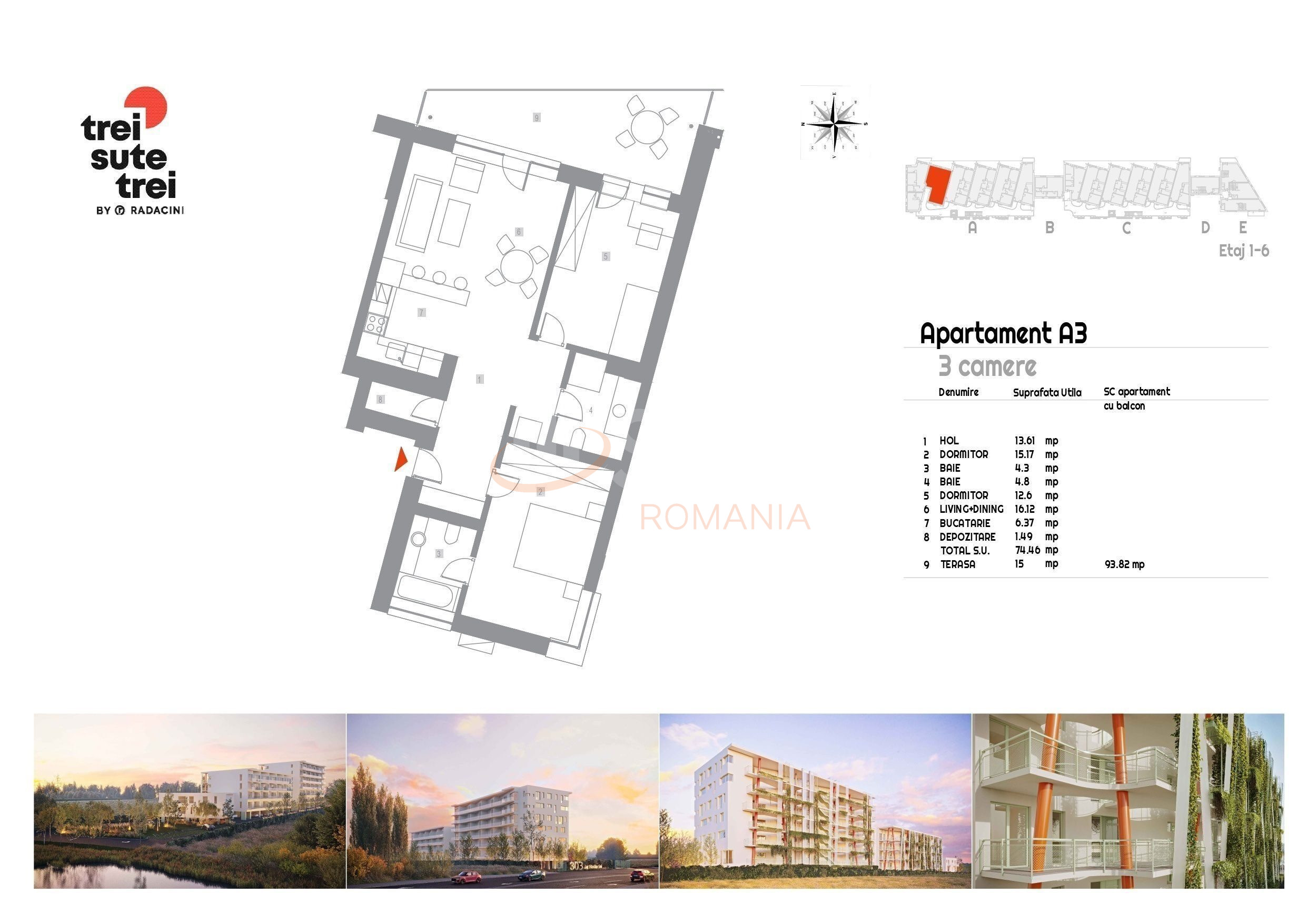 Apartament, 3 camere Bucuresti/Sisesti