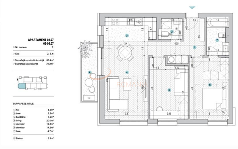 Apartament, 3 camere Bucuresti/Grozavesti