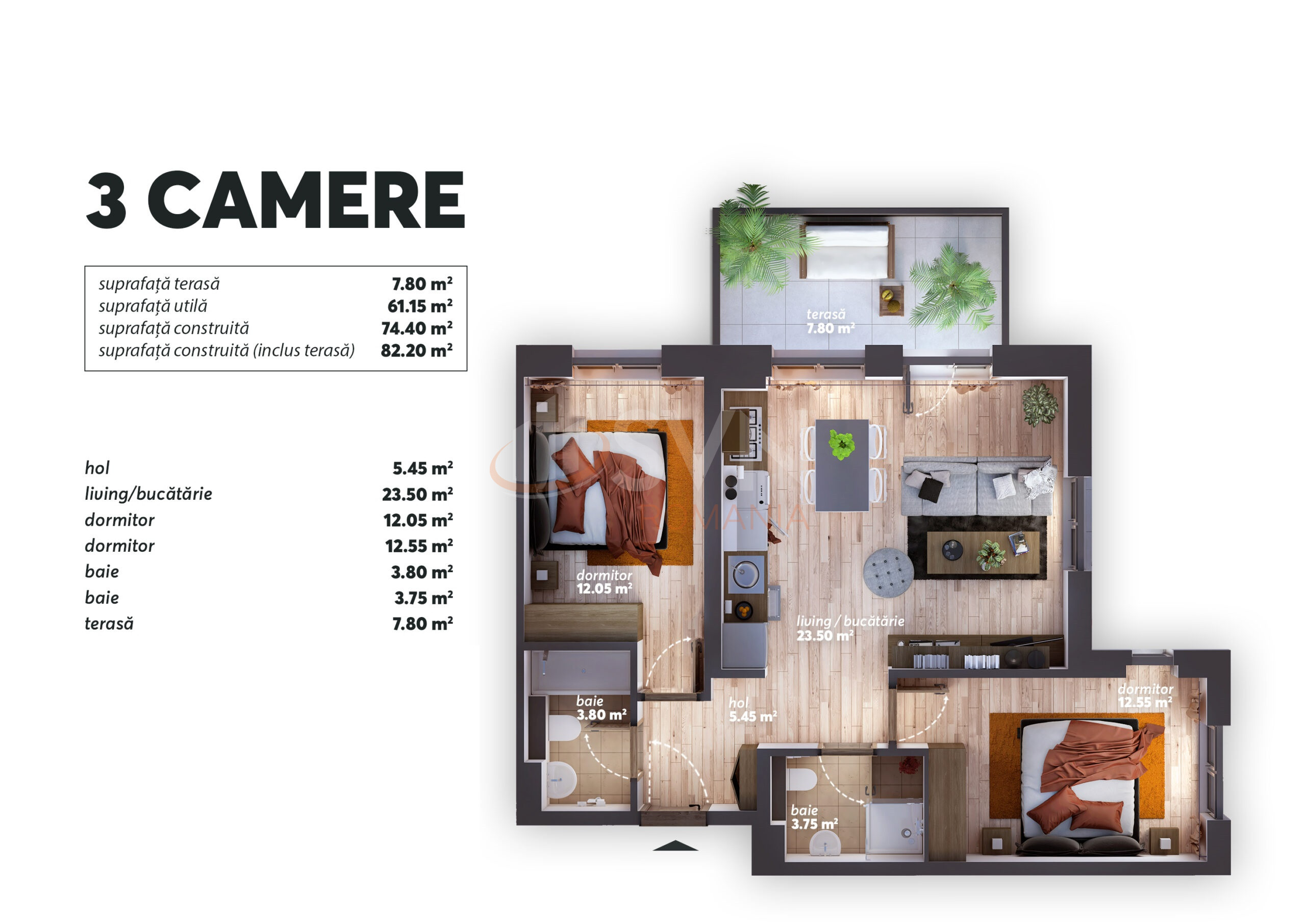 Apartament, 3 camere Bucuresti/Domenii