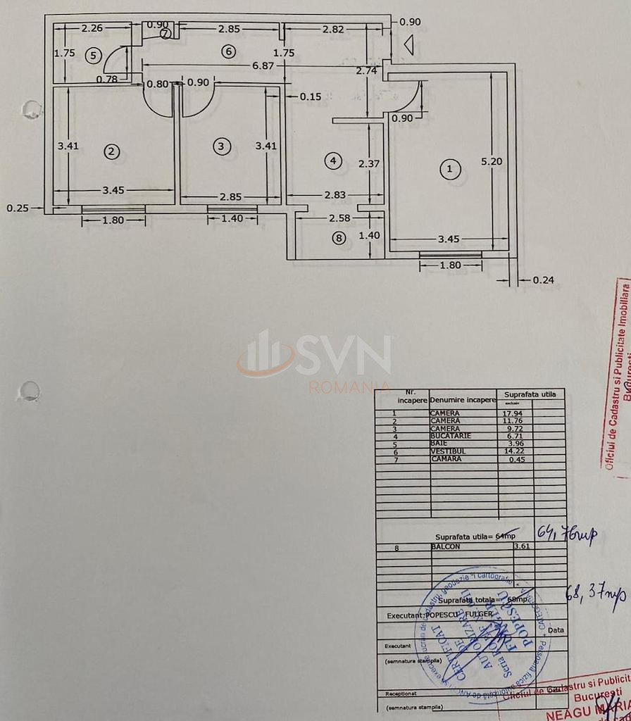 Apartament, 3 camere Bucuresti/Aviatiei