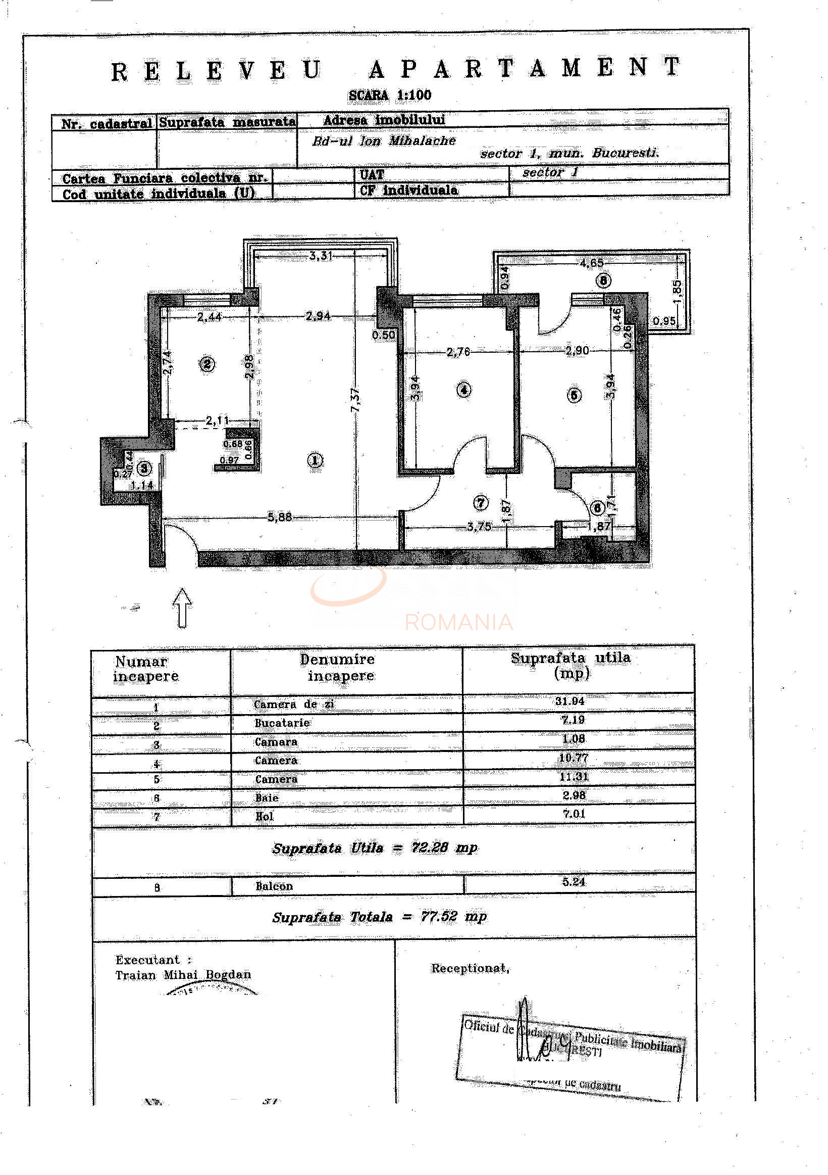 Apartament, 3 camere Bucuresti/1 Mai