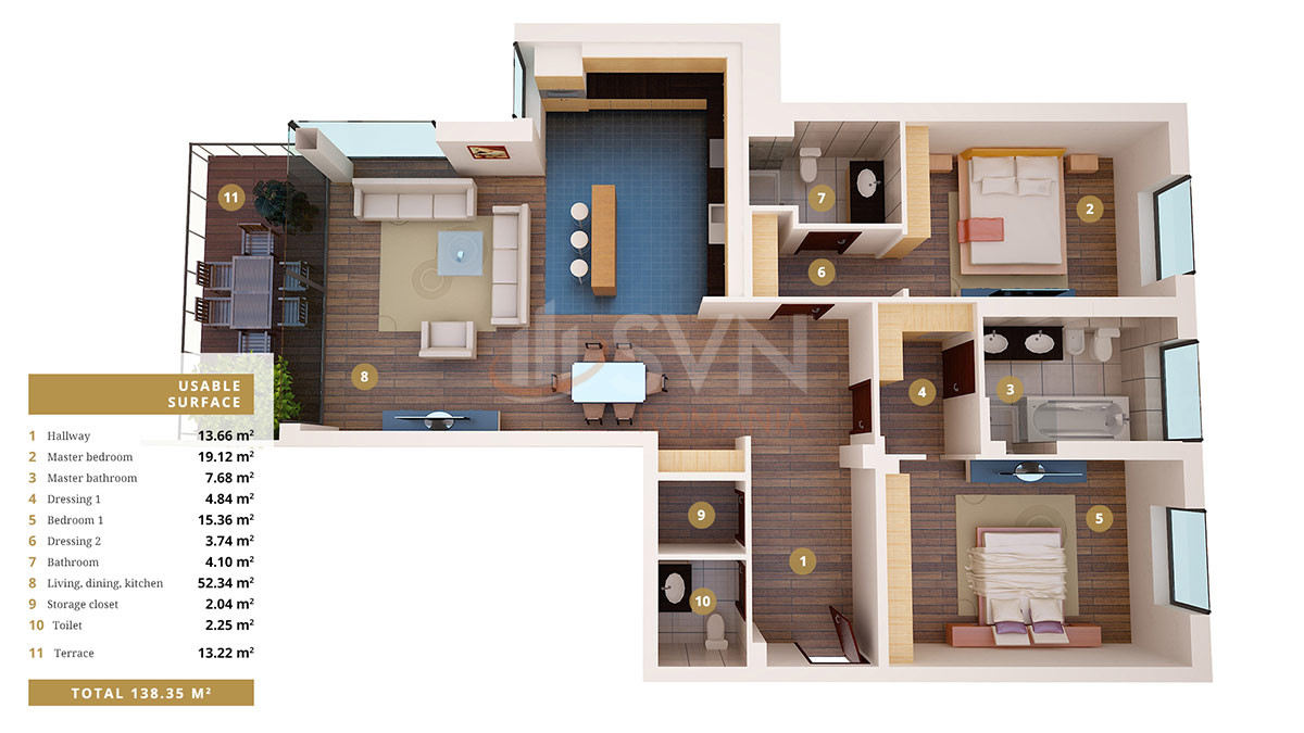 Apartament, 3 camere Bucuresti/Baneasa