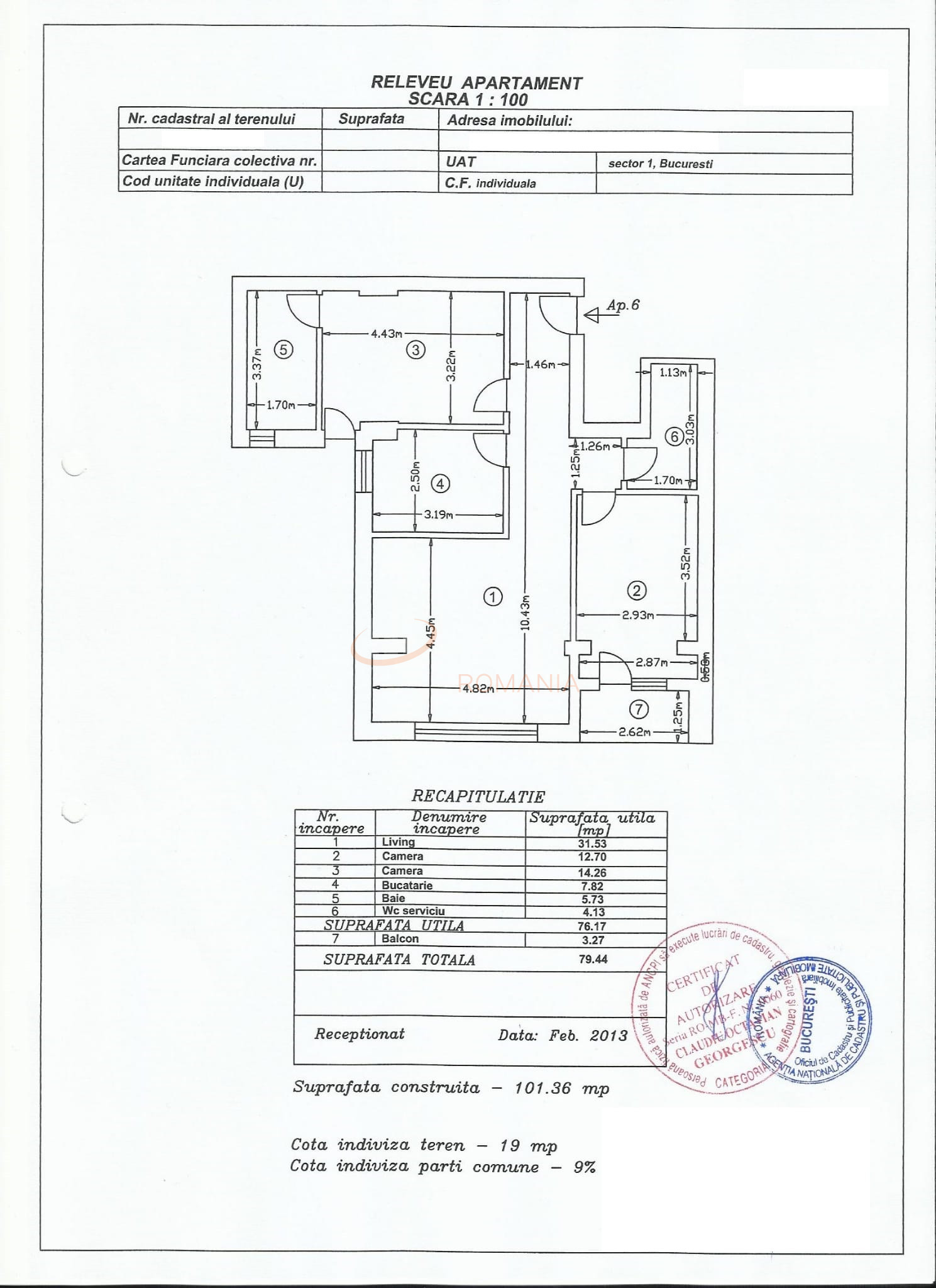 Apartament, 3 camere Bucuresti/Domenii