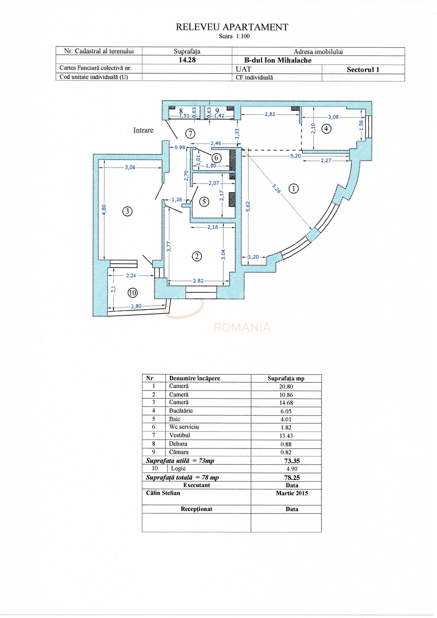 Apartament, 3 camere Bucuresti/Domenii
