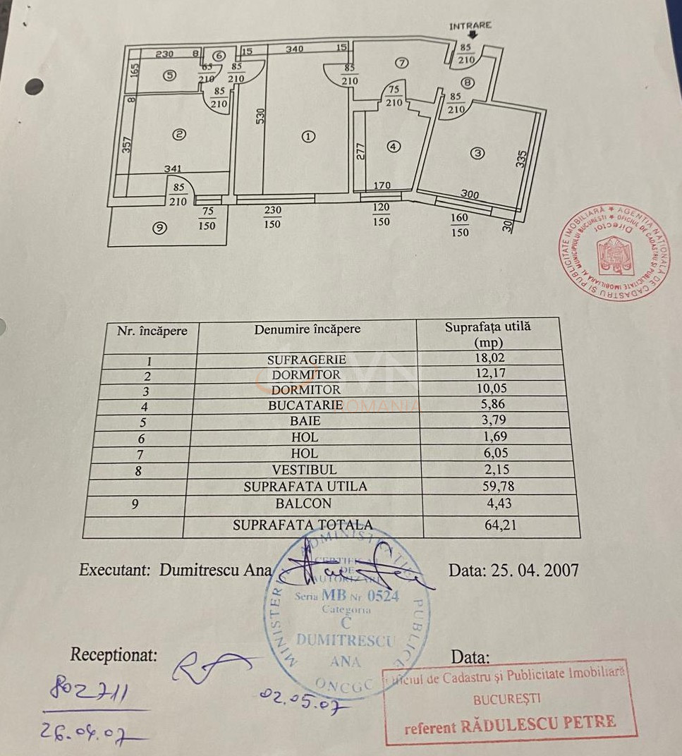 Apartament, 3 camere Bucuresti/1 Decembrie 1918