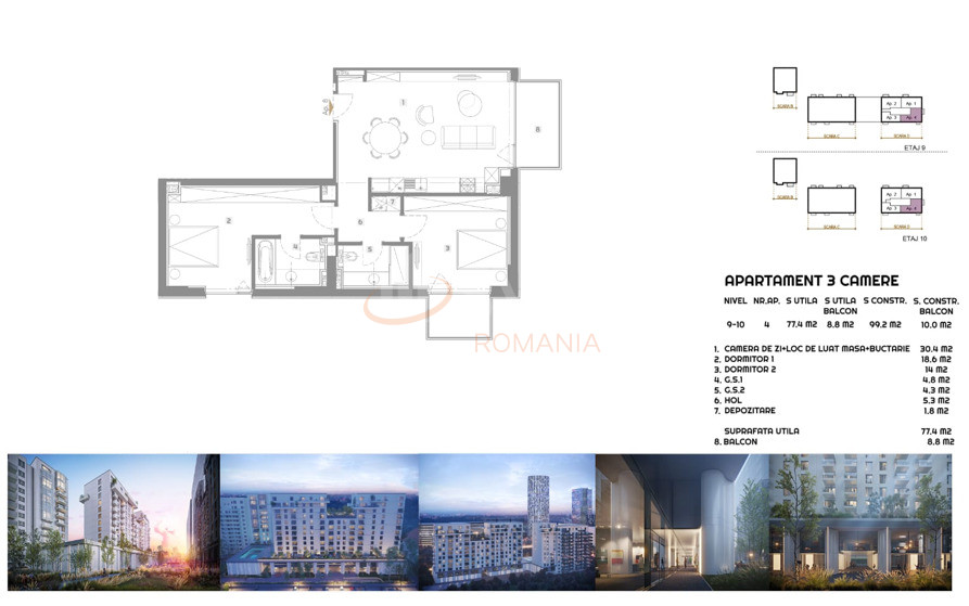 Apartament, 3 camere Bucuresti/Aviatiei