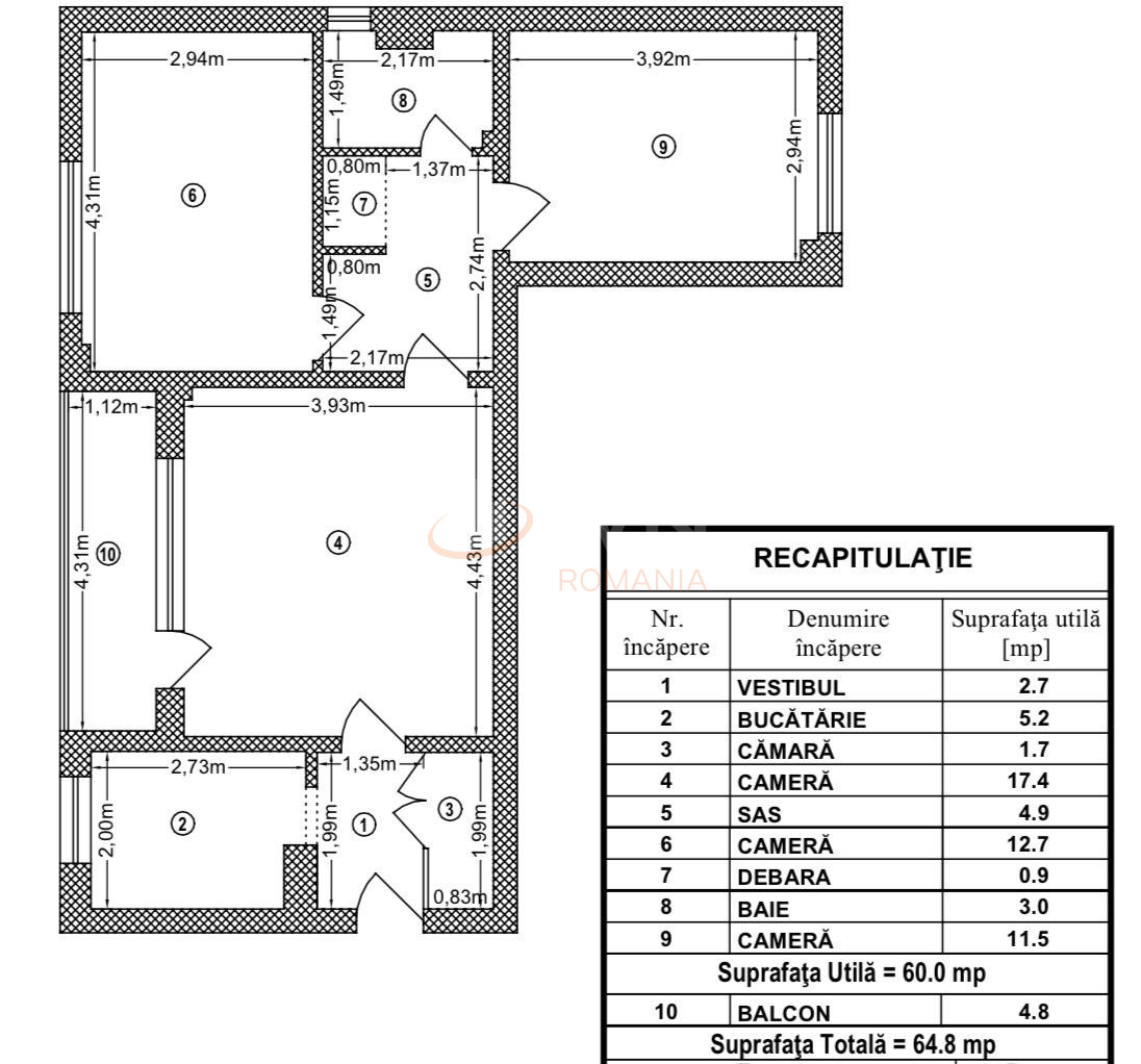 Apartament, 3 camere Bucuresti/Obor