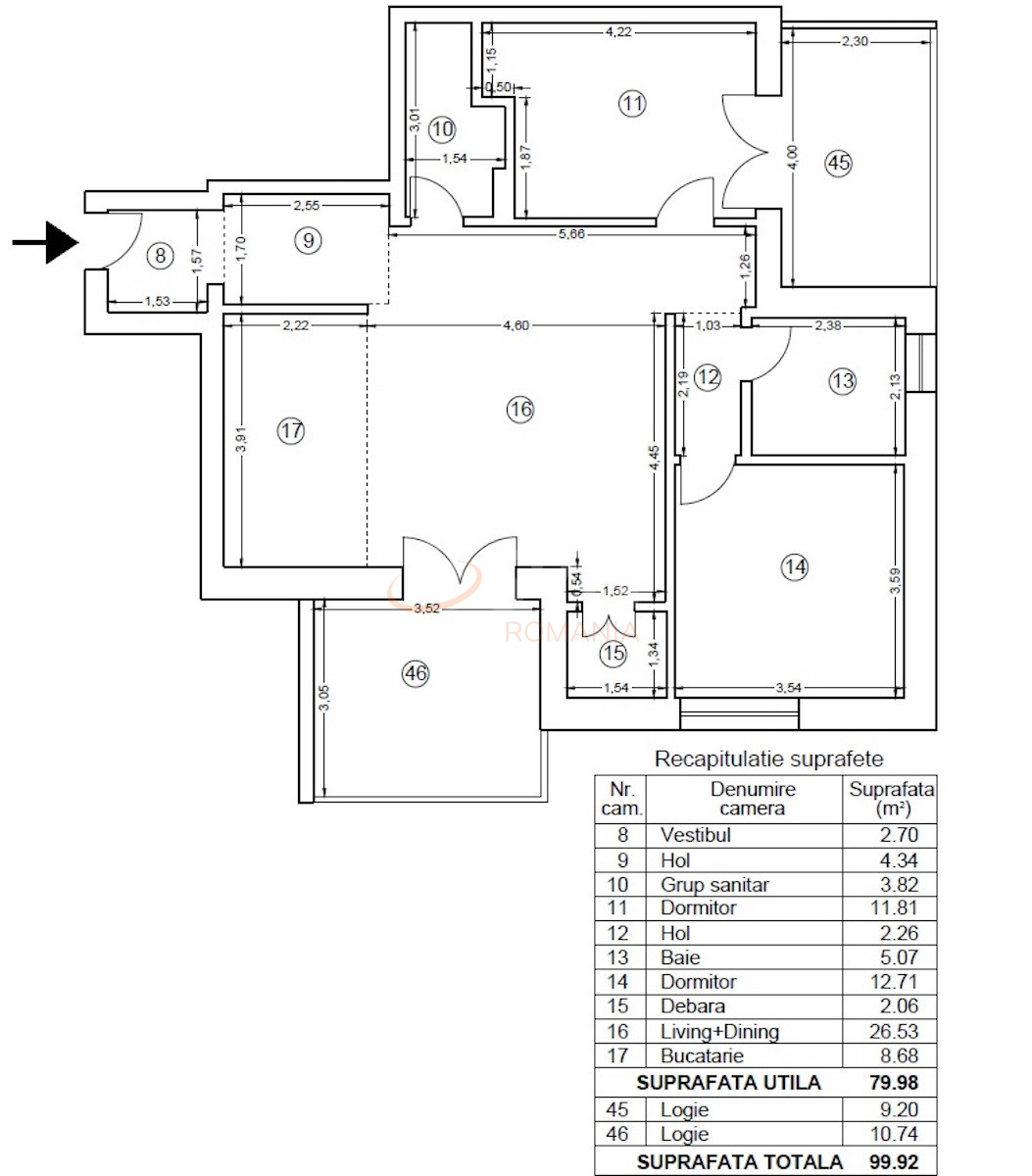 Apartament, 3 camere Bucuresti/Sisesti