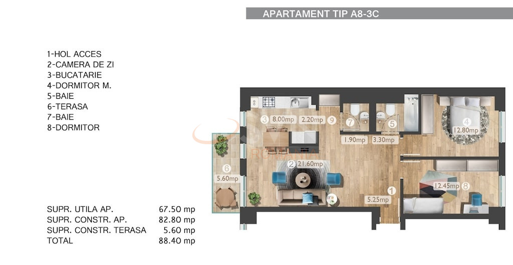 Apartament, 3 camere Bucuresti/Barbu Vacarescu