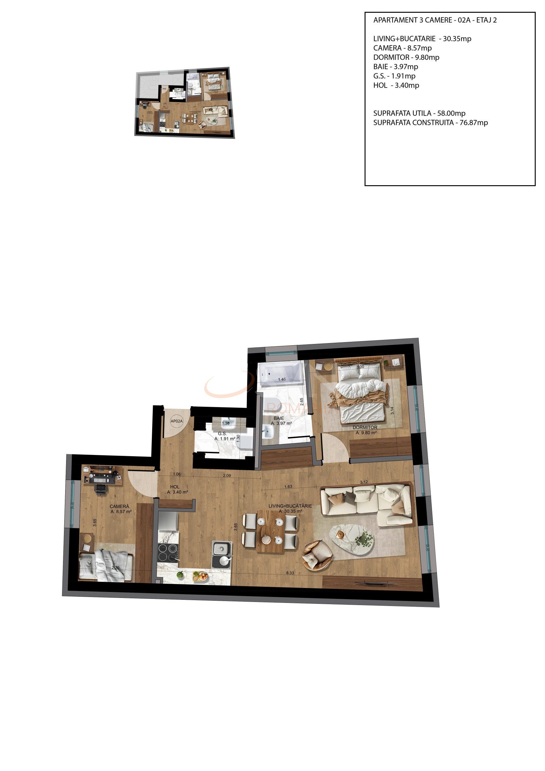 Apartament, 3 camere Bucuresti/Unirii