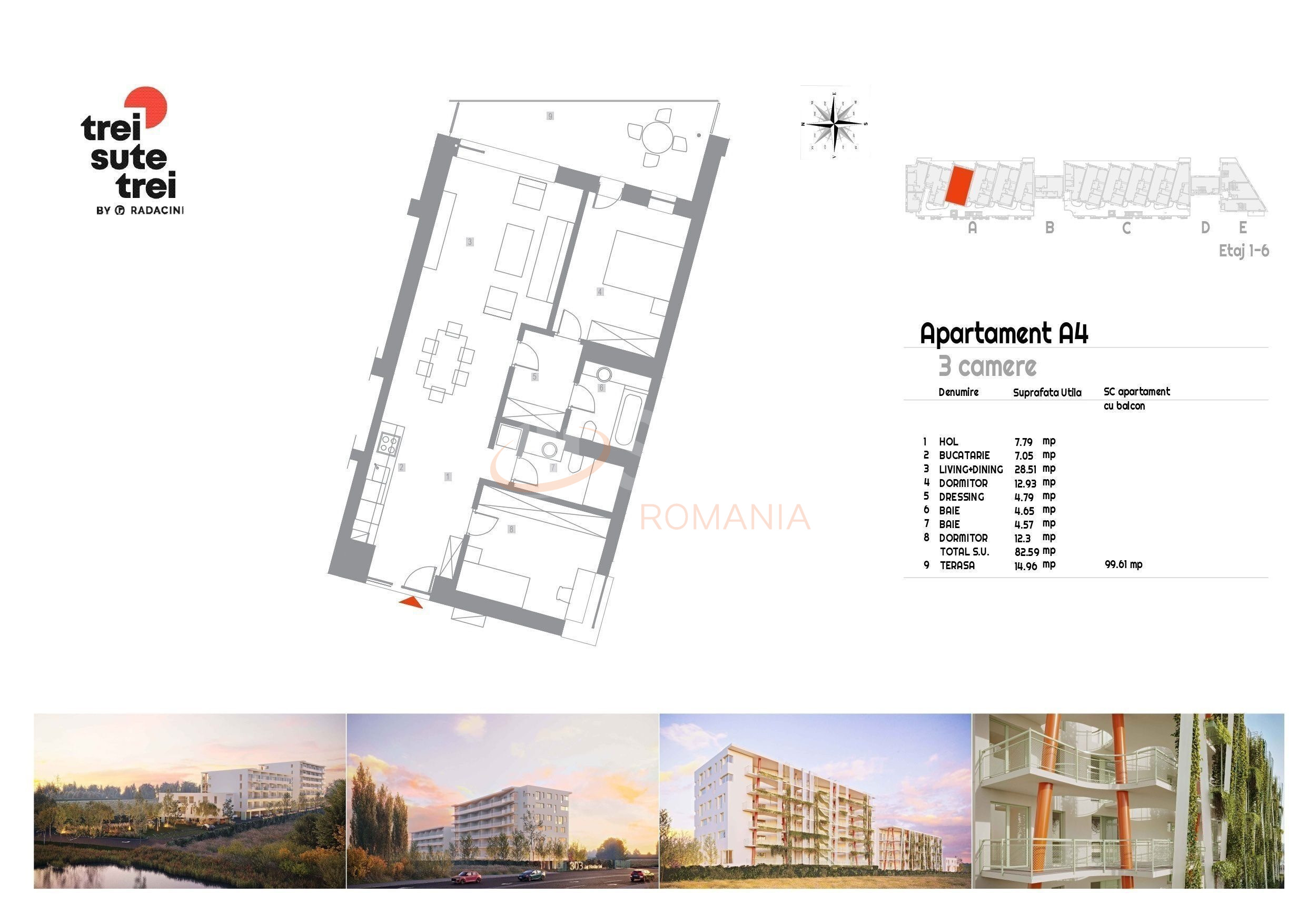 Apartament, 3 camere Bucuresti/Sisesti