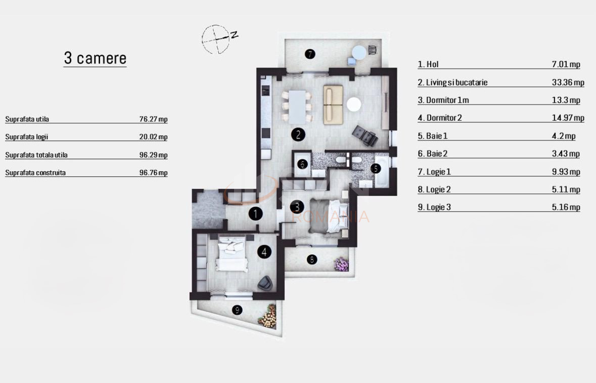Apartament, 3 camere Bucuresti/Doamna Ghica