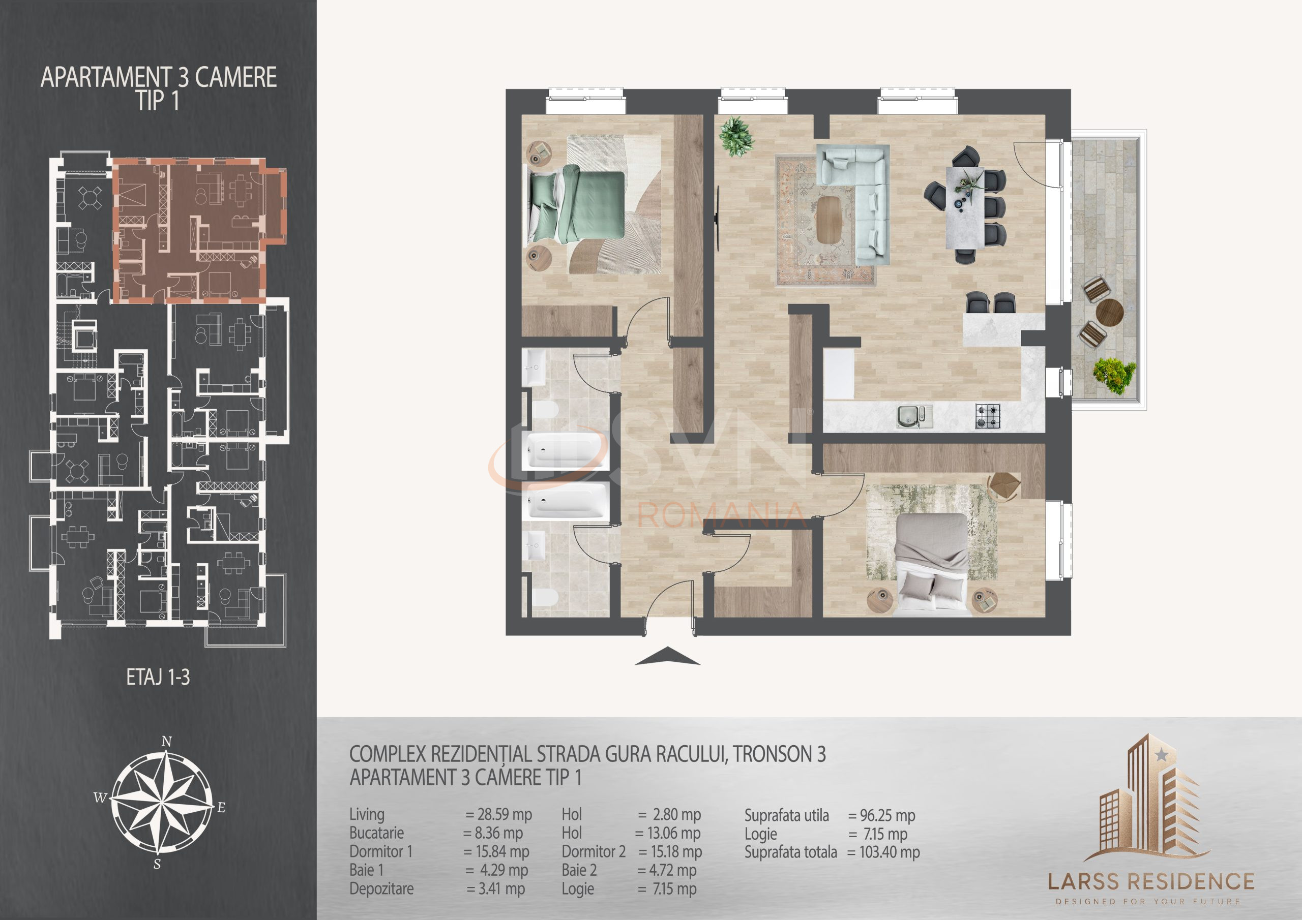 Apartament, 3 camere Bucuresti/Theodor Pallady