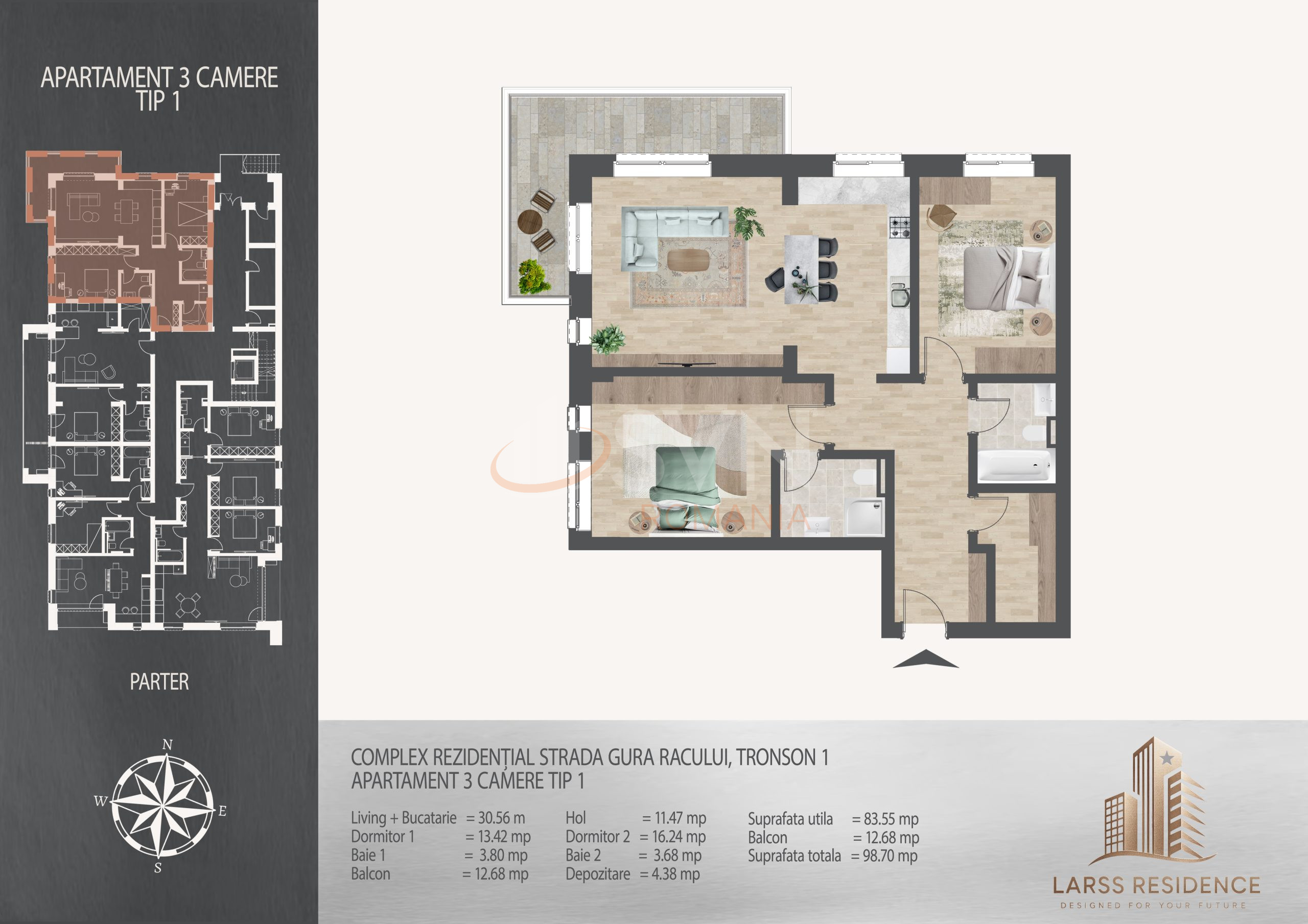 Apartament, 3 camere Bucuresti/Theodor Pallady
