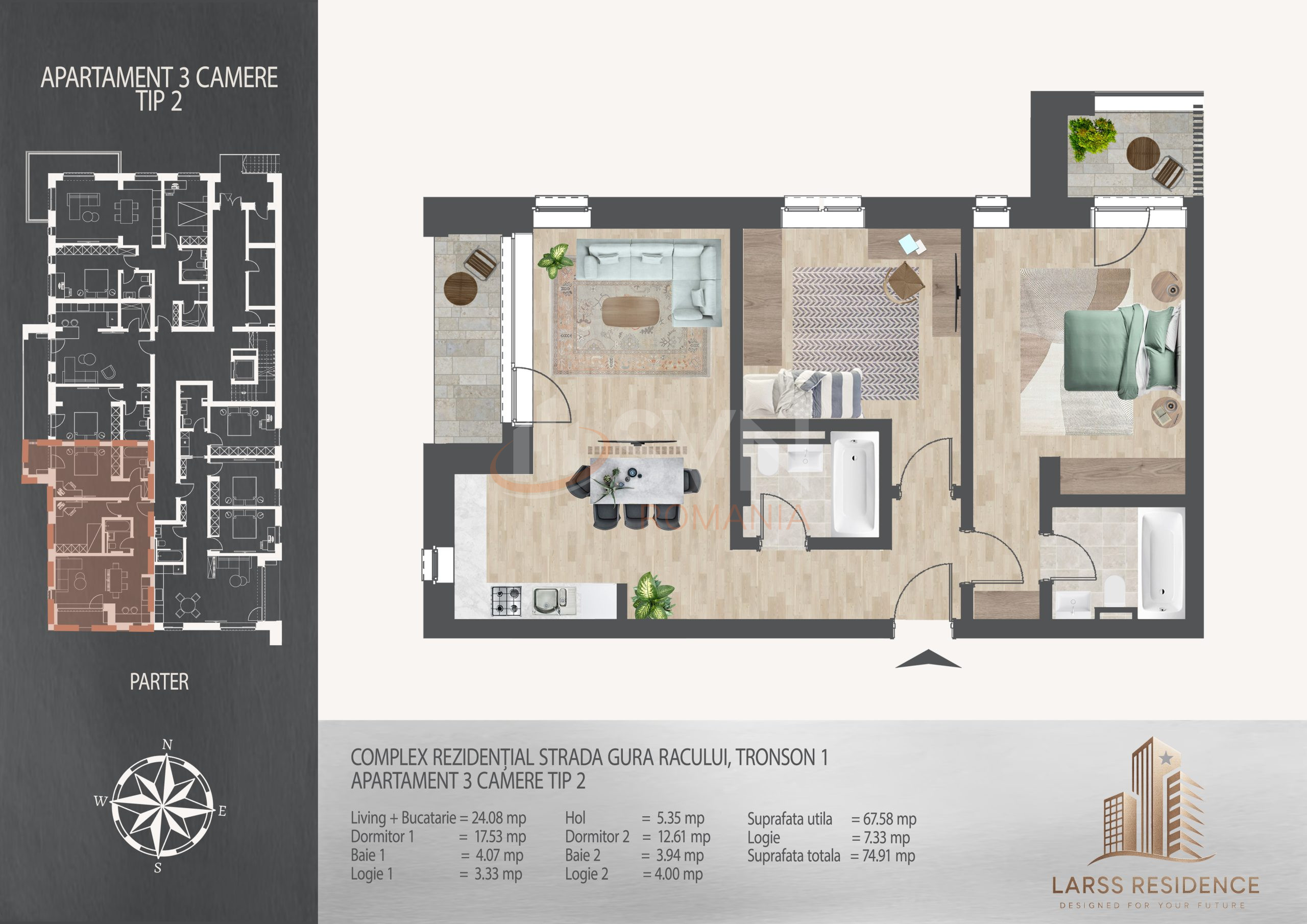 Apartament, 3 camere Bucuresti/Theodor Pallady