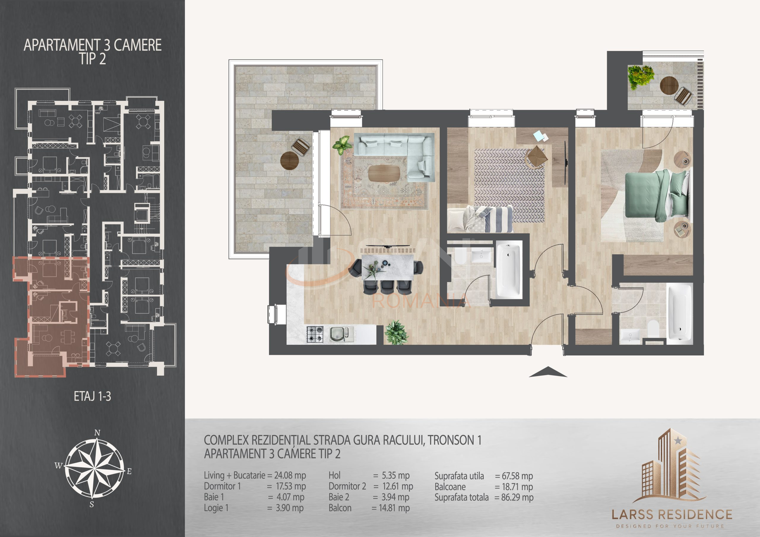 Apartament, 3 camere Bucuresti/Theodor Pallady
