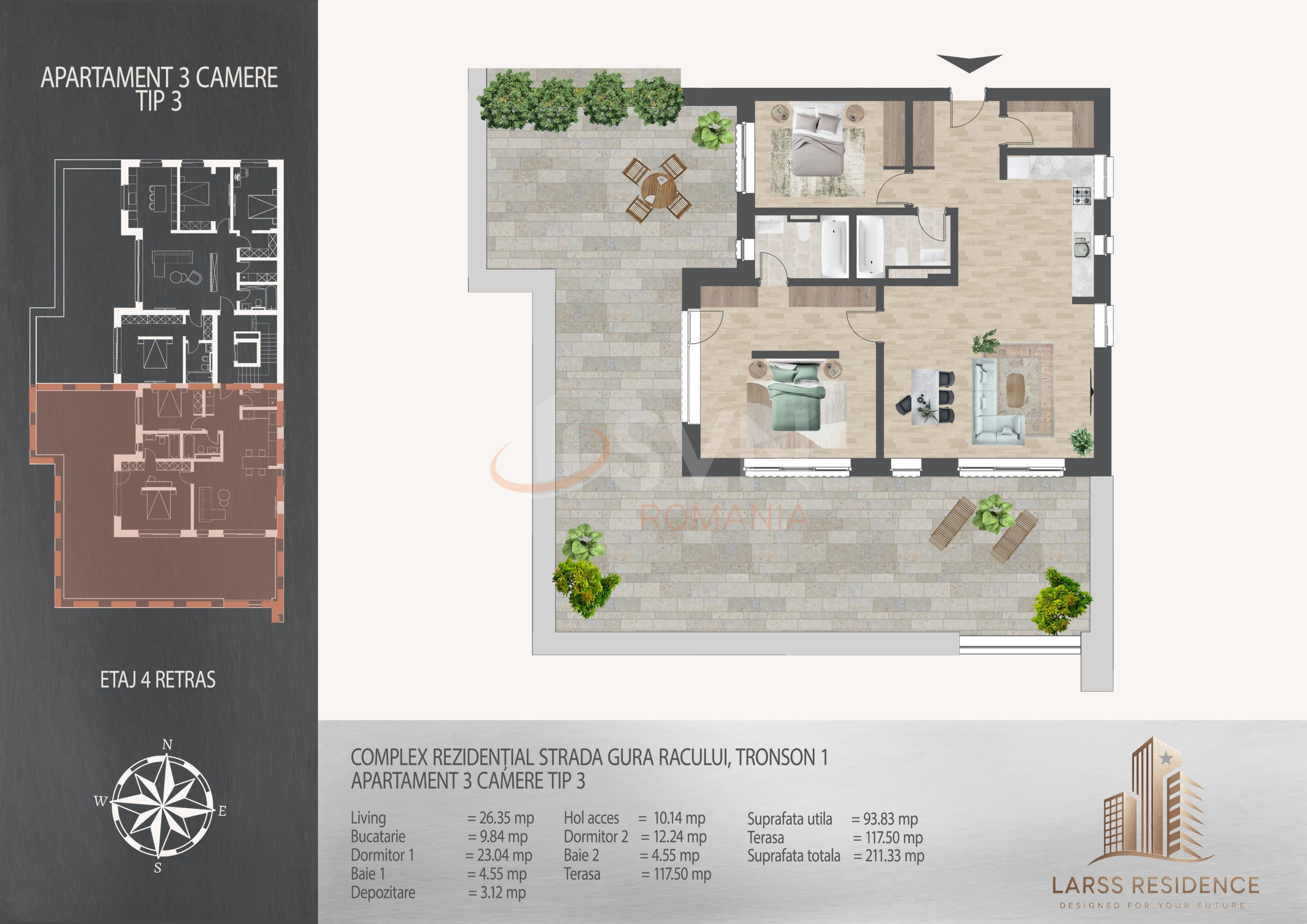 Apartament, 3 camere Bucuresti/Theodor Pallady