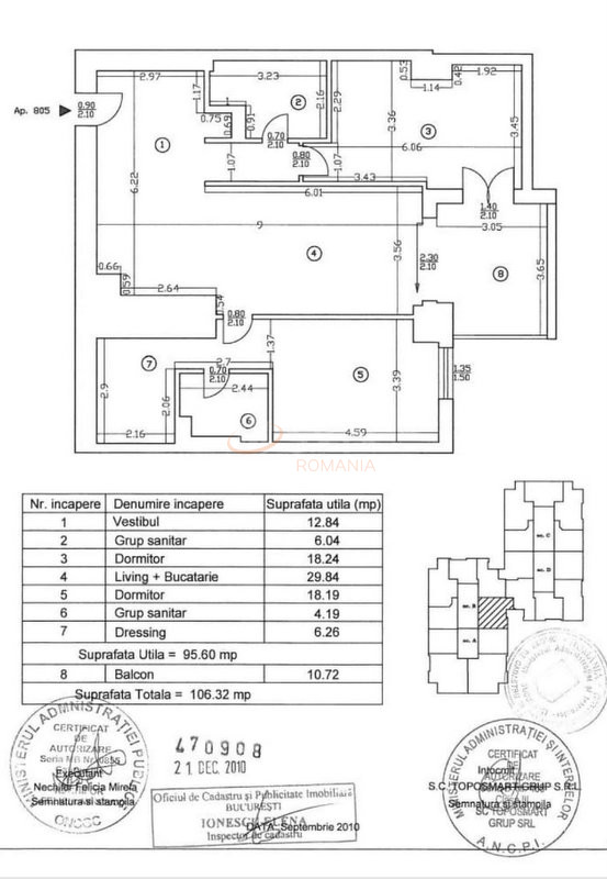 Apartament, 3 camere Bucuresti/Barbu Vacarescu