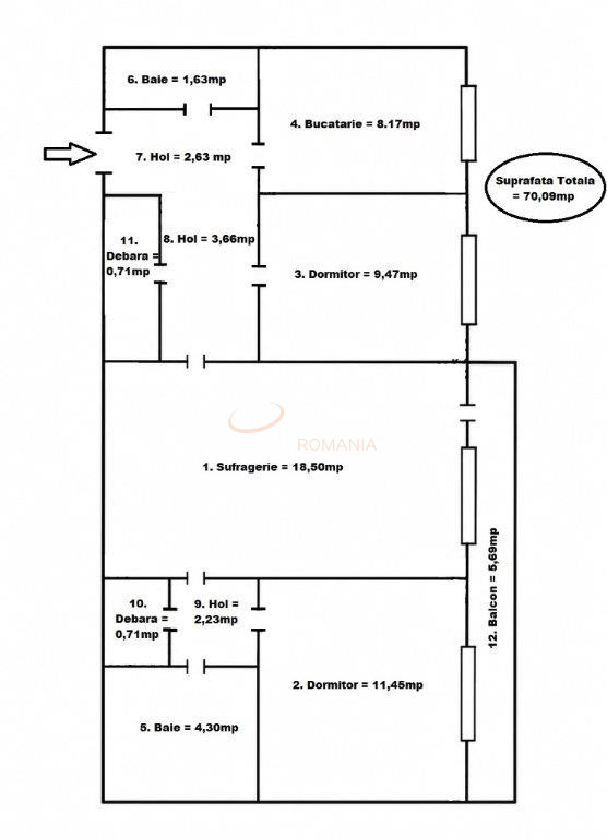 Apartament, 3 camere Bucuresti/Crangasi