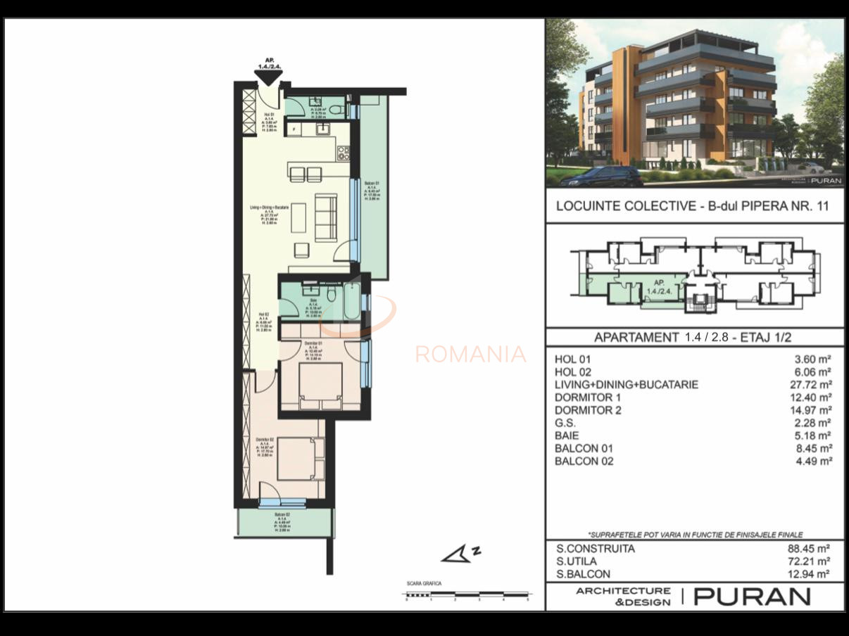 Apartament, 3 camere Bucuresti/Pipera
