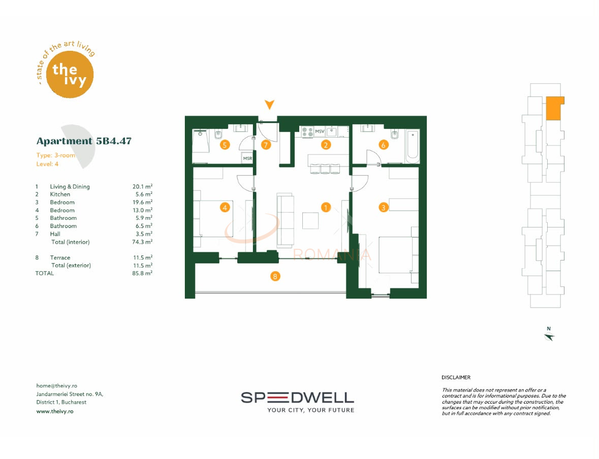 Apartament, 3 camere Bucuresti/Baneasa
