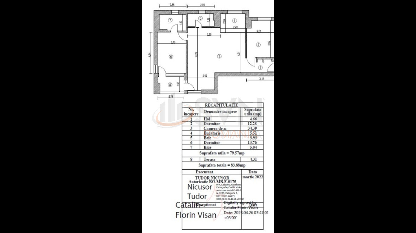 Apartament, 3 camere Ilfov/Centru