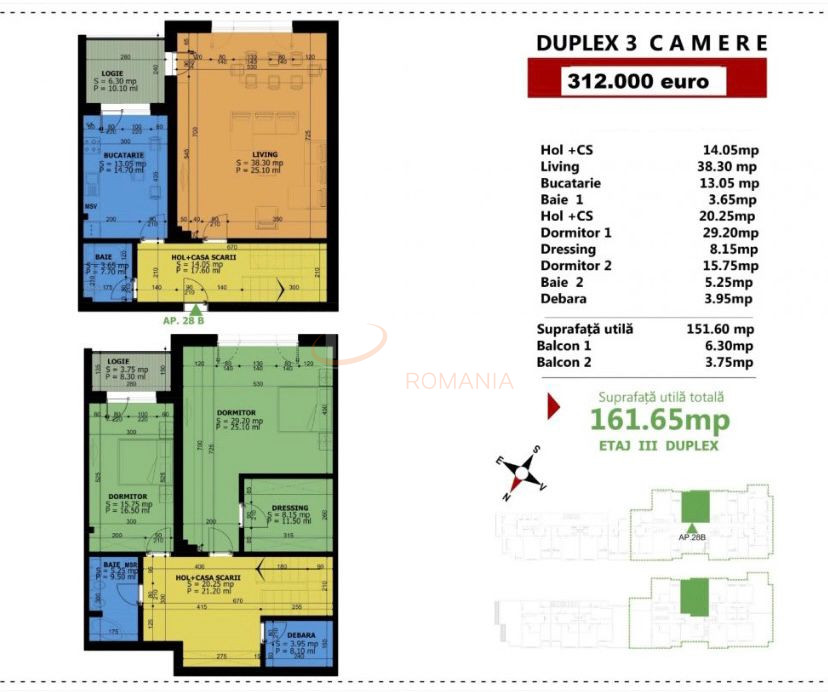 Apartament, 3 camere Bucuresti/Piata Unirii (s3)