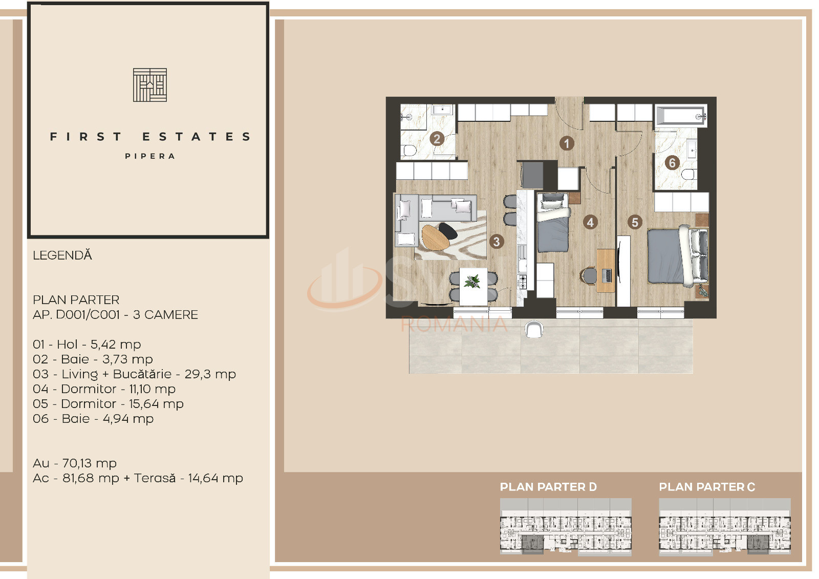 Apartament, 3 camere Bucuresti/Pipera