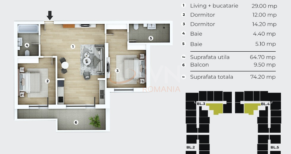Apartament, 3 camere Ilfov/Berceni