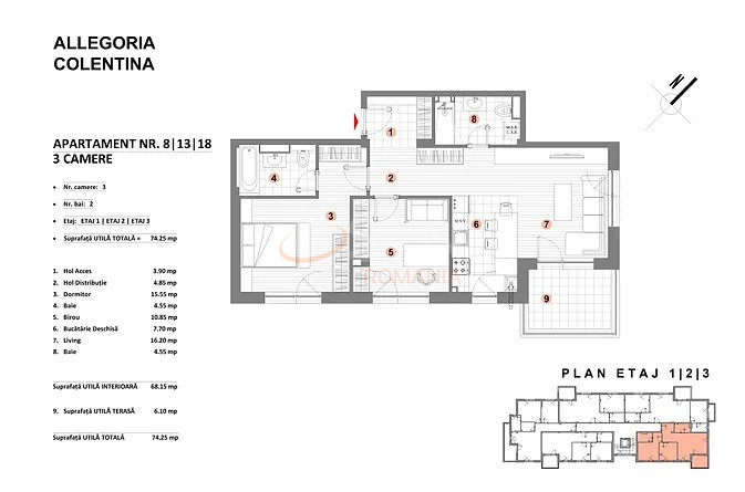 Apartament, 3 camere Bucuresti/Colentina