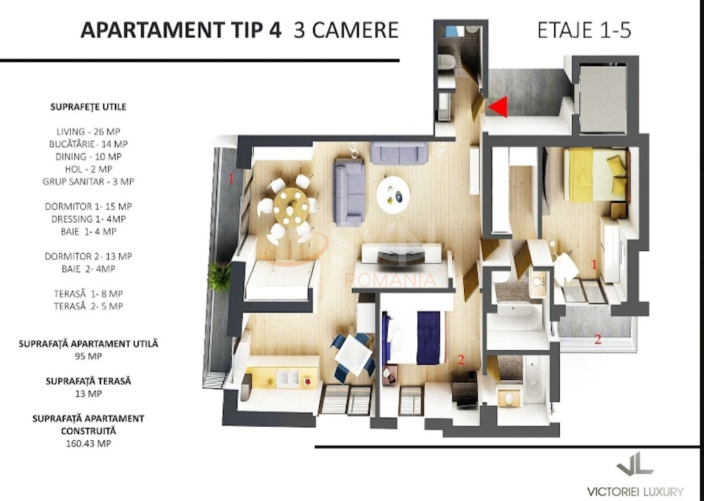 Apartament, 3 camere Bucuresti/Piata Victoriei