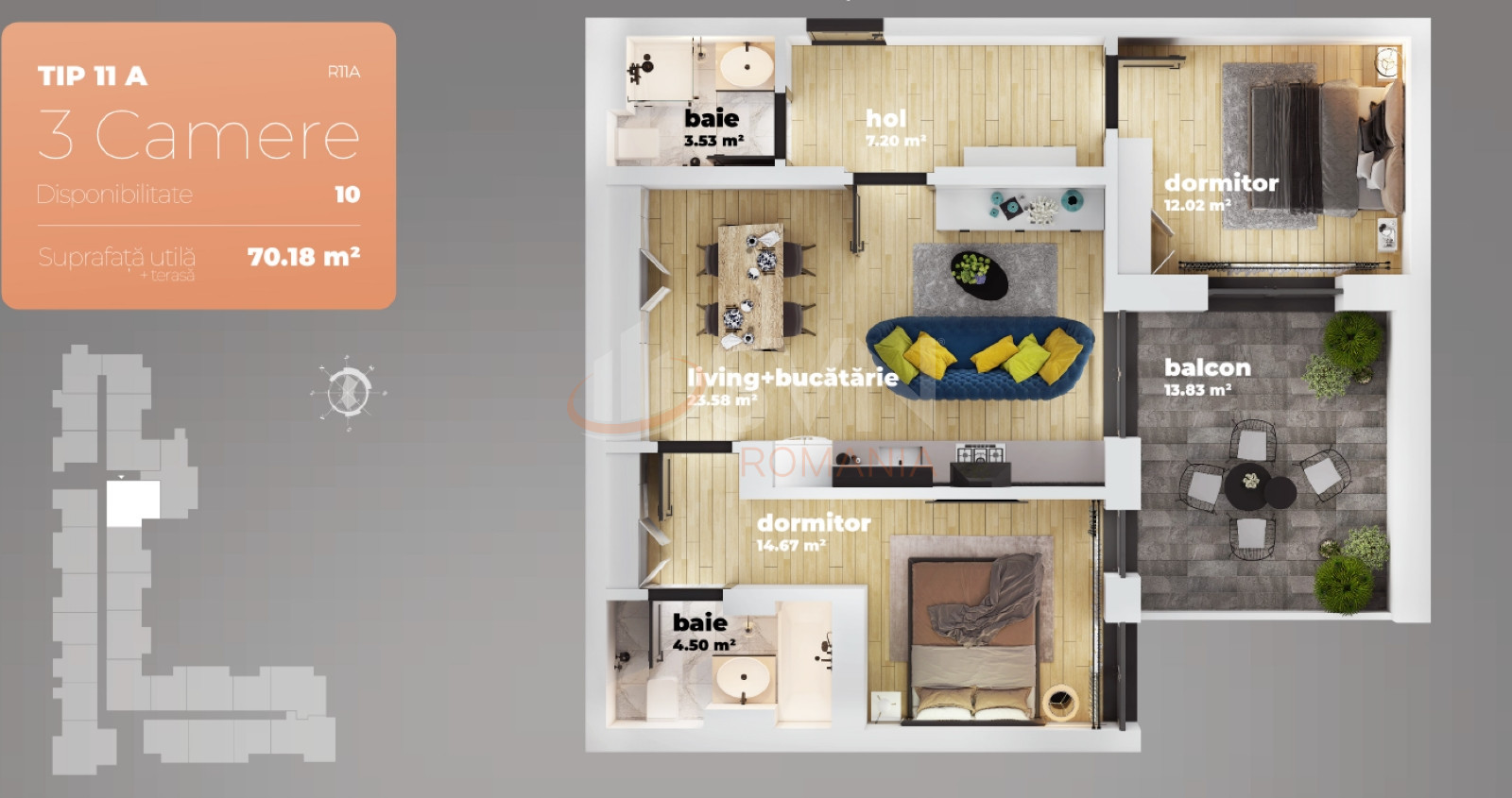 Apartament, 3 camere Bucuresti/Berceni