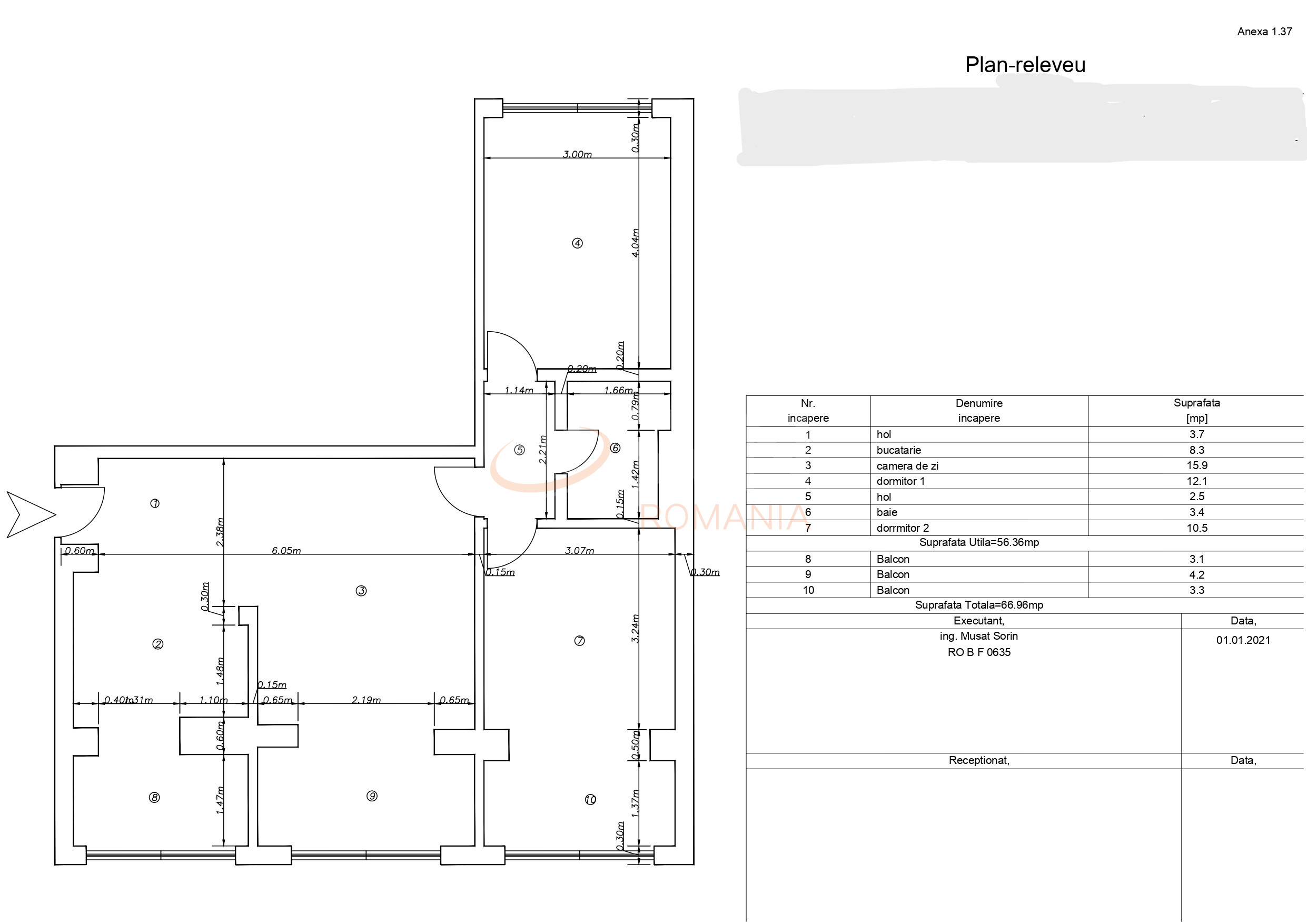 Apartament, 3 camere Bucuresti/1 Mai